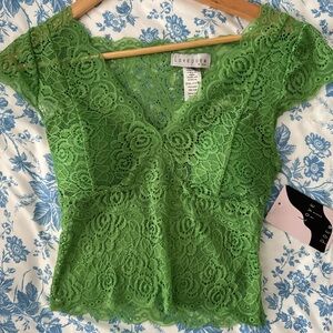 Green Lace Top